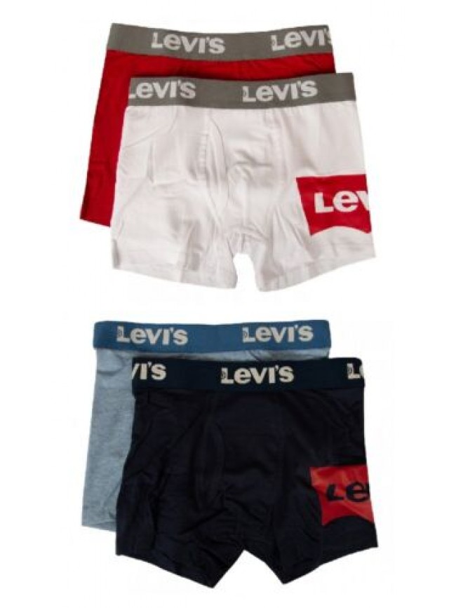 Boxer bimbo LEVI'S maschio ragazzo confezione 2 capi cotone elasticizzato elasti