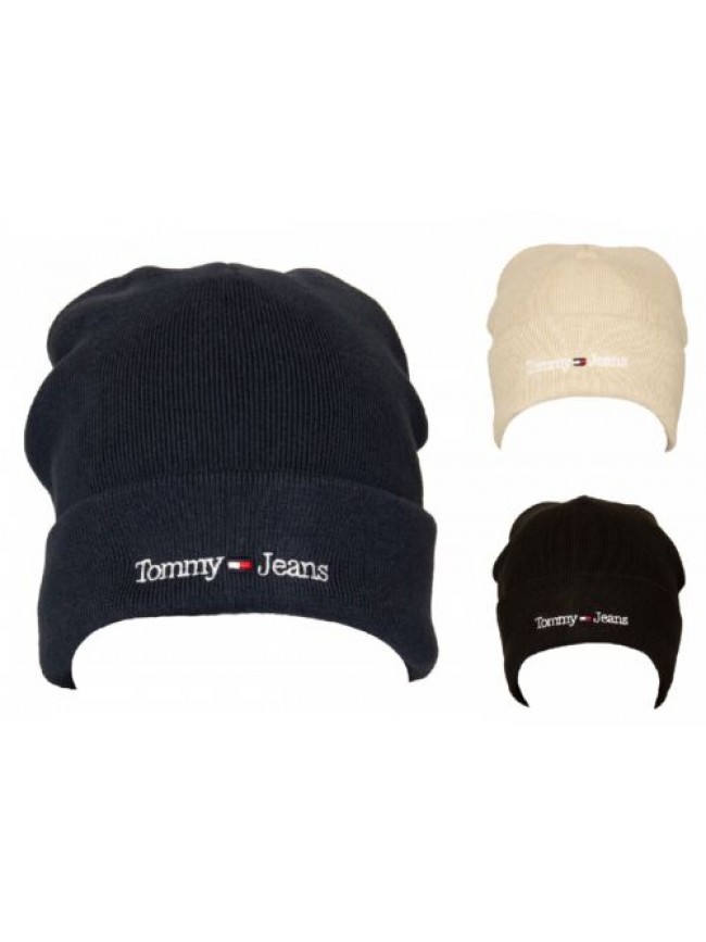 Cappello berretto TOMMY HILFIGER JEANS con risvolto misto cotone articolo  AW0AW