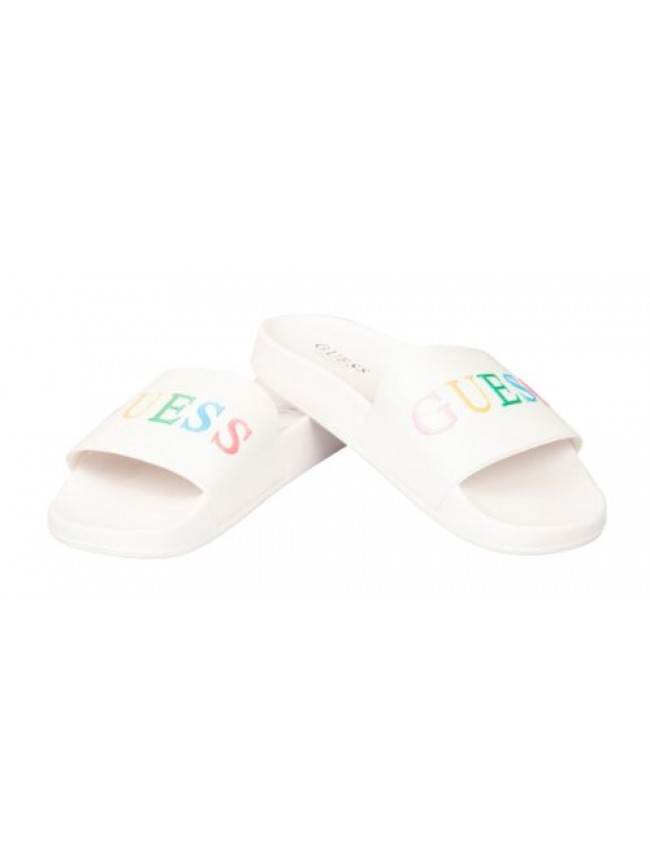 Ciabatta GUESS a fascia logata slide mare o piscina articolo FLOLANELE19 lana