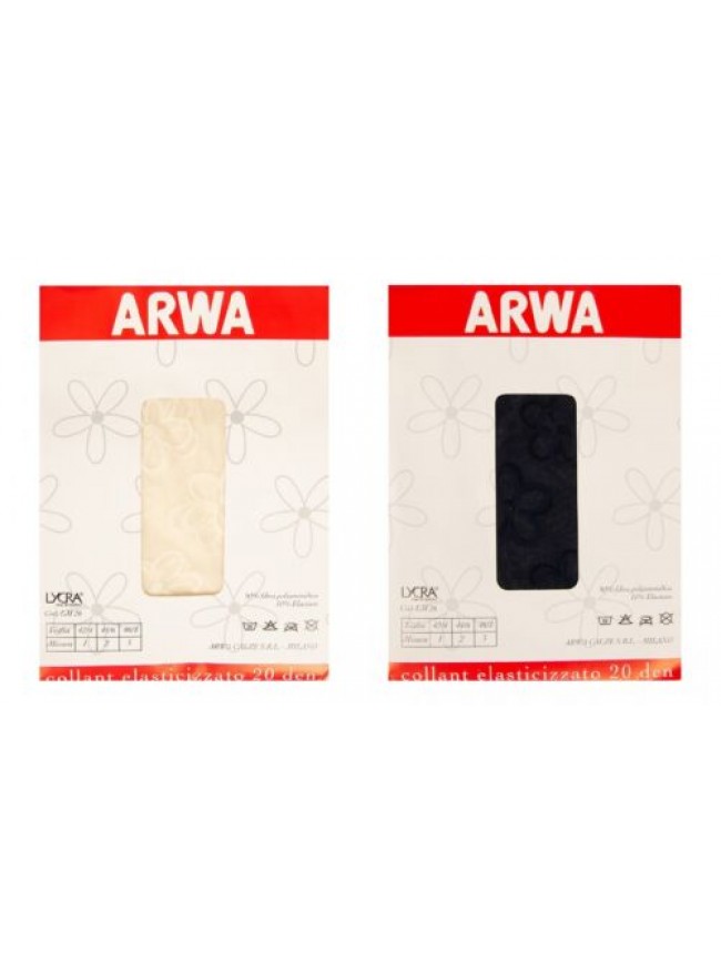 Collant calze donna 20 den elasticizzato lavorate  ARWA  articolo LM 26