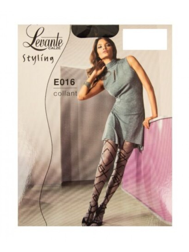 Collant calze donna 40 den 44 dtex moda lavorato fashion cuciture piatte LEVANTE