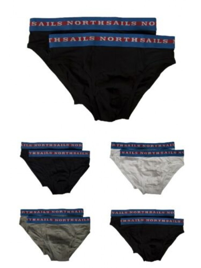 Confezione 2 slip bipack mutanda uomo elastico a vista underwear NORTH SAILS art