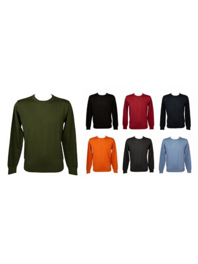 Maglia uomo RAGNO pullover paricollo manica lunga pura lana merino extra fine fi