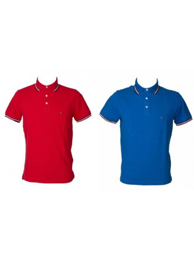 Polo uomo TH TOMMY HILFIGER maglia manica corta con colletto e bottoni cotone sl