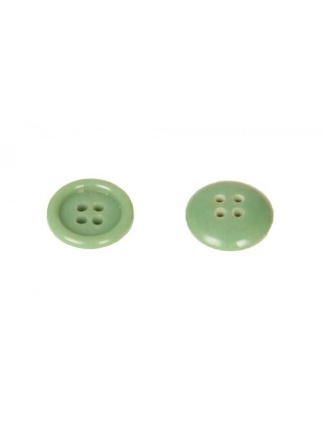 Set 10 bottoni rotondi in plastica con quattro fori da cucire mm.15 x 15 x 4 mm 