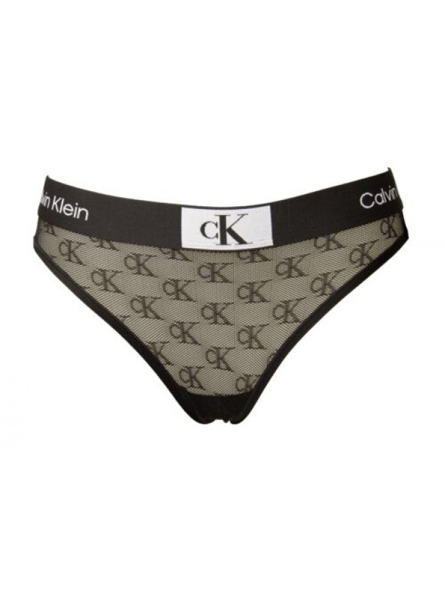 Slip donna CK CALVIN KLEIN mutanda elastico a vista logato tessuto trasparente l