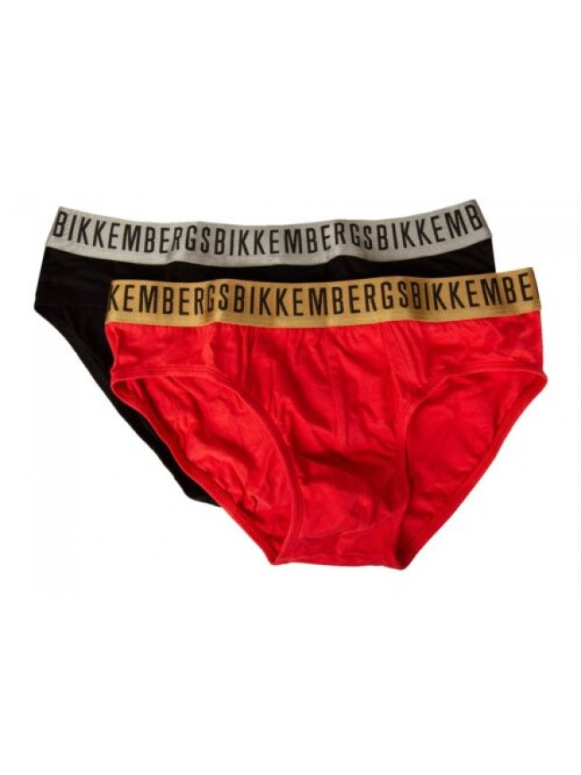 Slip uomo BIKKEMBERGS confezione 2 capi elastico a vista cotone elasticizzato un