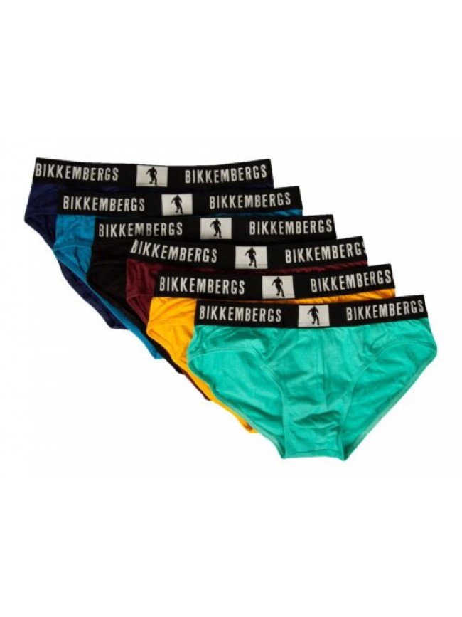 Slip uomo BIKKEMBERGS confezione 6 capi mutande elastico a vista cotone elastici