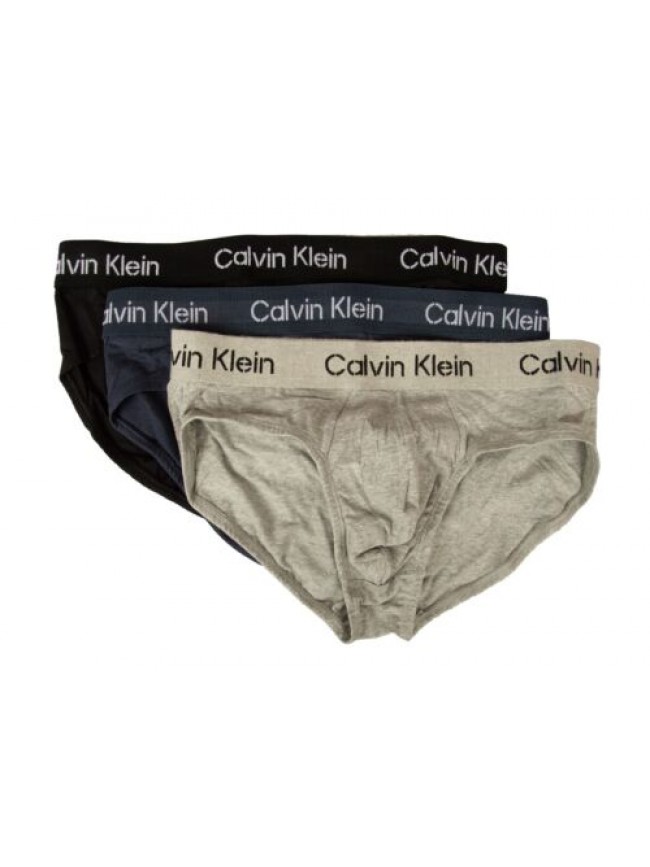 Slip uomo CK CALVIN KLEIN 3 pezzi elastico a vista in cotone elasticizzato mutan